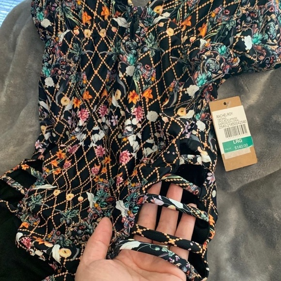 SOLD. NWT One Piece Halter Swimsuit in Baroque - Picture 3 of 8